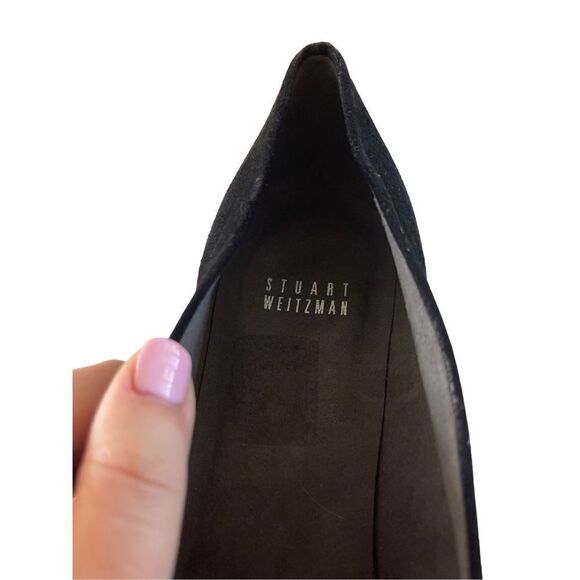 Stuart Weitzman Womens Black Round Toe Slip On Heels Dressy Pump Shoes Size 9 - Picture 6 of 7